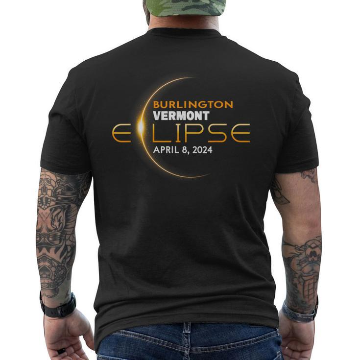 Burlington Vermont Total Solar Eclipse 2024 Men's T-shirt Back Print