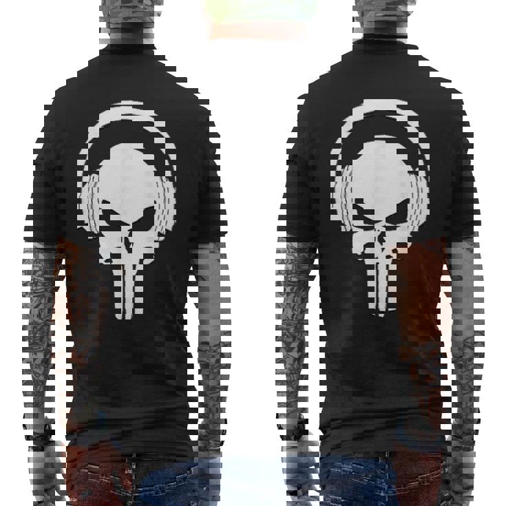 Calavera Dj Con Cascos Dj Skull Headphones Camiseta Hombre Estampado Espalda