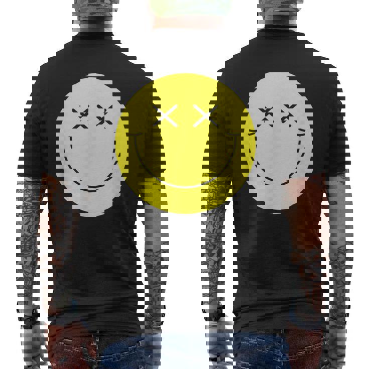 Camisa De Cara Sonriente Amarilla Con Ojos En X Y Cara Sonriente Camiseta Hombre Estampado Espalda