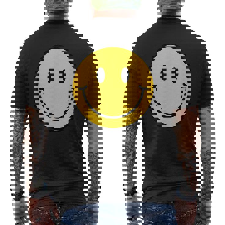 Camisa Sonriente Amarilla De Los Años 70 Cara Sonriente Linda Y Feliz Paz Camiseta Hombre Estampado Espalda