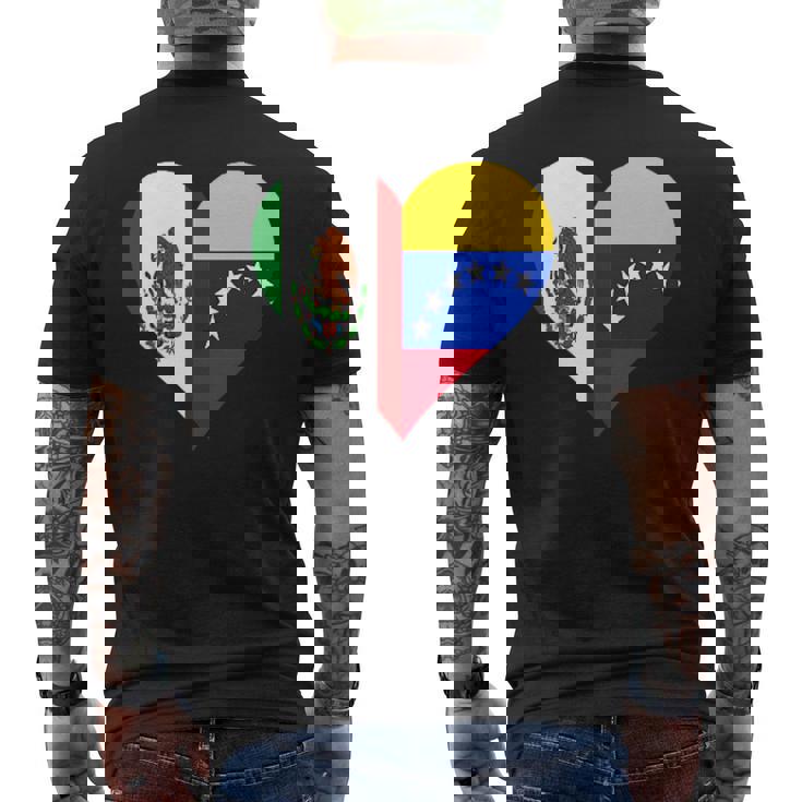 Camisaenezolana Mexicana Corazón Banderaenezuela México Camiseta Hombre Estampado Espalda