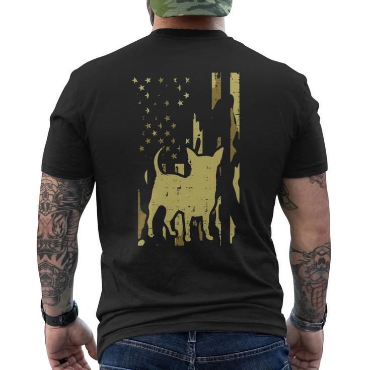 Camo Flag Chihuahua Vintage Chiwawa Patriotic Dog Lover Men's T-shirt Back Print