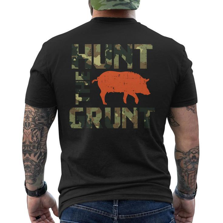 Camo Hunt The Grunt Hog Vintage Wild Boar Hunting Hunt Dad Men's T-shirt Back Print