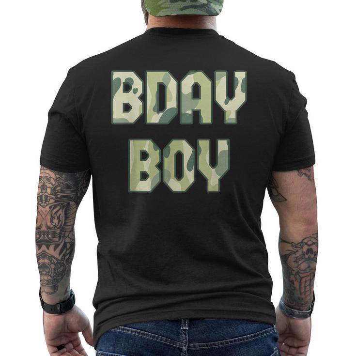 Camouflage Theme Bday Boy Military Little Officer Birthday Men's T-shirt Back Print