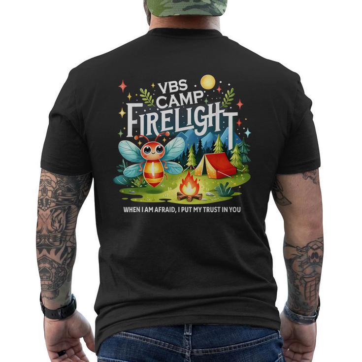 Camp Firelight Vbs Camp Vacation Bible School Firework 2024 Men's T-shirt Back Print