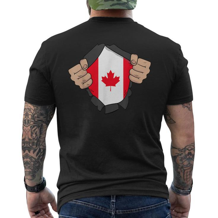 Canada National Flag With Ripped Men's T-shirt Back Print