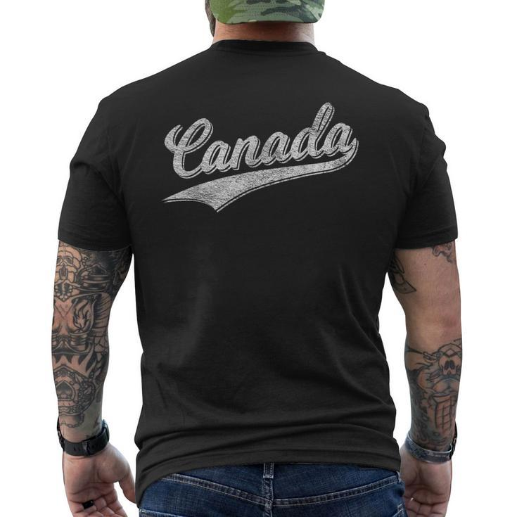 Canada Sports Script Cursive Retro Vintage Swoosh Flourish Men's T-shirt Back Print