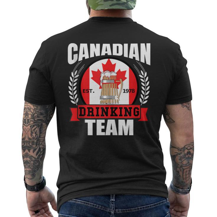 Canadian Drinking Team Canada Flag Beer Party Men's T-shirt Back Print