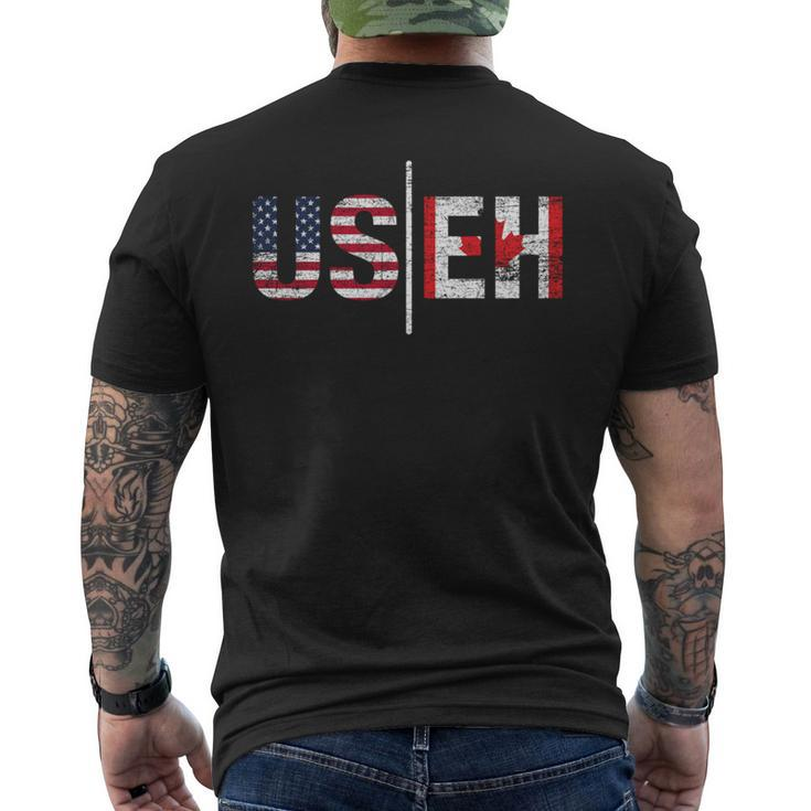 Canadian Pride American Usa Flag Useh Canada Men's T-shirt Back Print