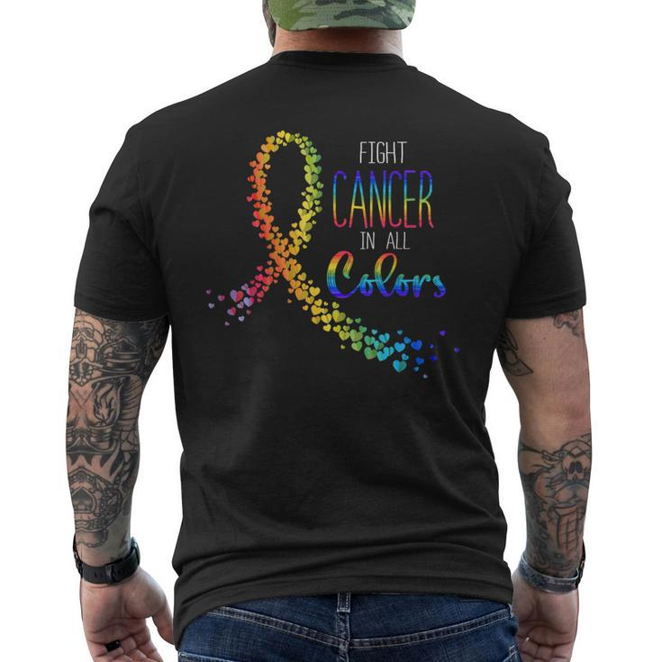 Cancer Sucks In Every Color Fighter Fight Support The Cancer Men's T-shirt Back Print