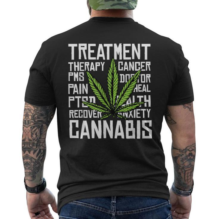 Cannabis Medical Marijuana Leaf Cbd Cool Weed Lover Men's T-shirt Back Print