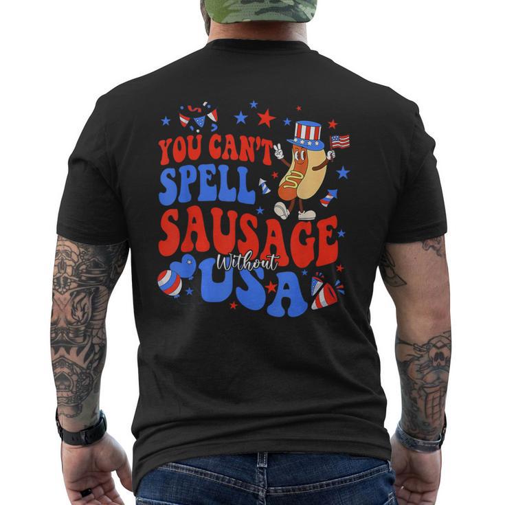 You Cant Spell Sausage Without Usa 4Th Of July Hotdog Men's T-shirt Back Print