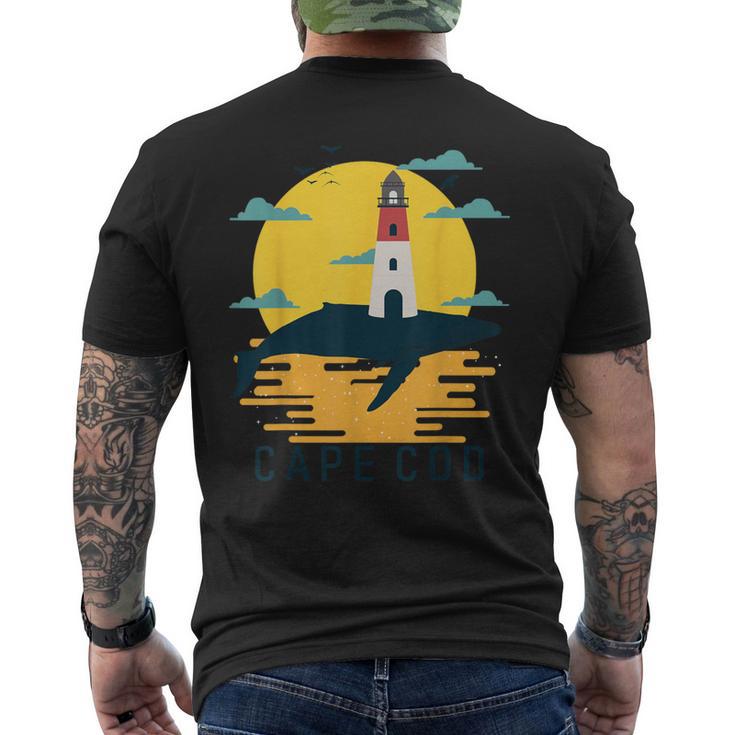 Cape Cod Nauset Lighthouse Vacation Sunset Whale Tourist Men's T-shirt Back Print