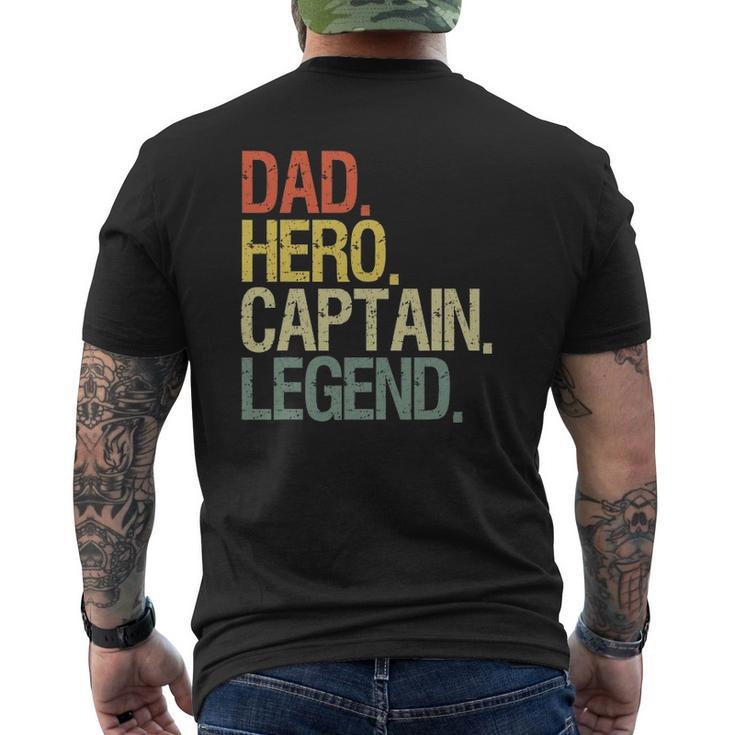 Captain Dad Boat Dad Hero Captain Legend Mens Back Print T-shirt