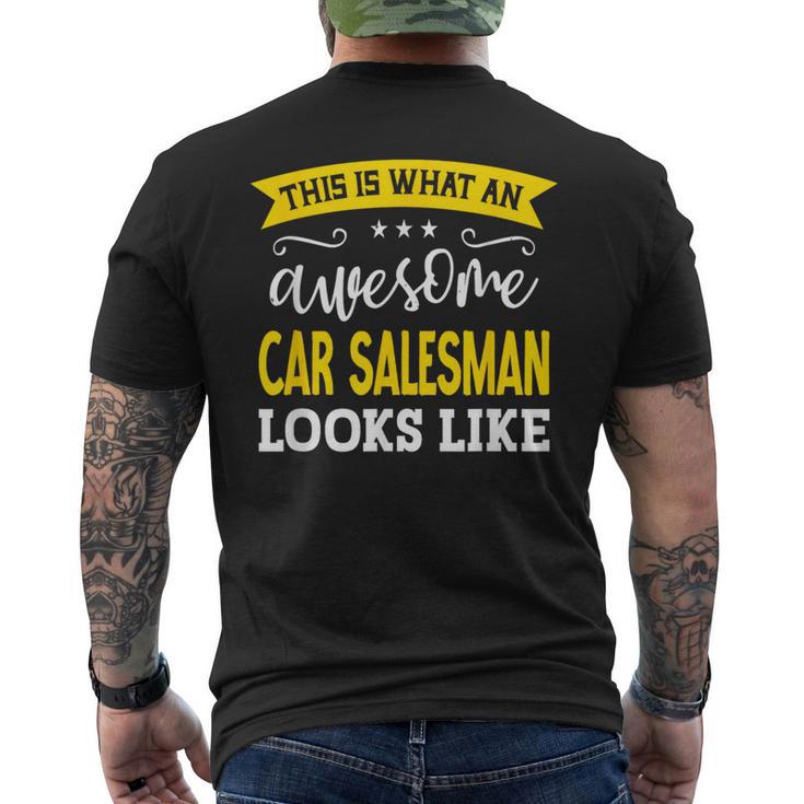 Car Salesman Job Title Employee Worker Car Salesman Men's T-shirt Back Print