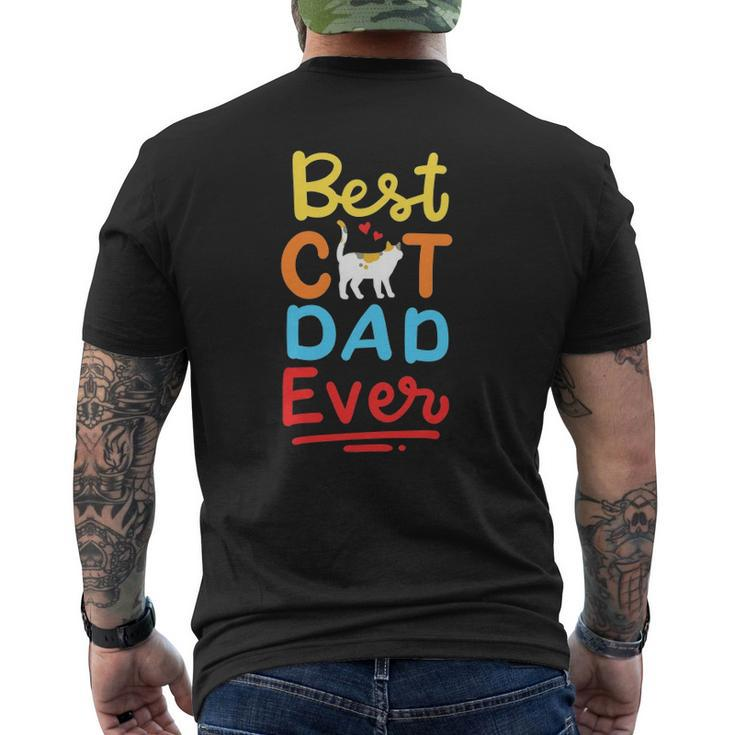 Cat Dad Daddy Father's Day Mens Back Print T-shirt