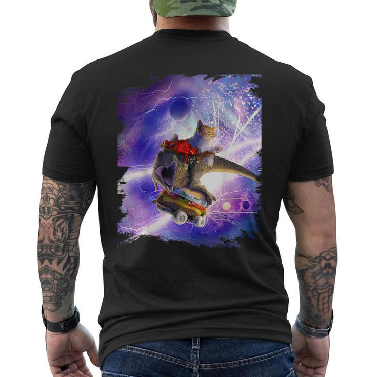 Cat Frog Dinosaur With Hamburger Skateboard Men's T-shirt Back Print