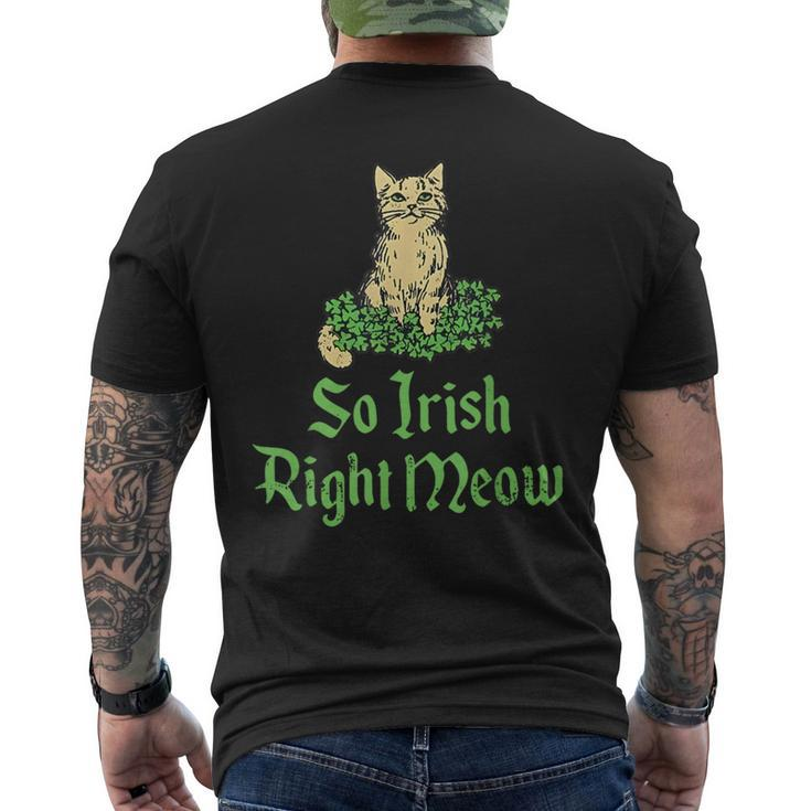 Cat So Irish Right Meow St Patrick’S Day Men's T-shirt Back Print