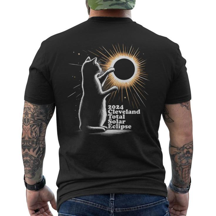 Cat Solar Eclipse Cleveland 8 April 2024 Souvenir Men's T-shirt Back Print
