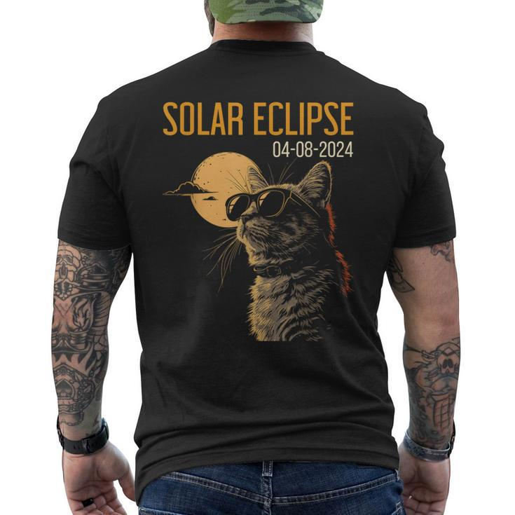 Cat Watching Eclipse 2024 Eclipse Solar 2024 Cat Men's T-shirt Back Print