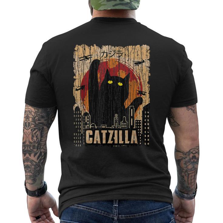 Catzilla Retro T-Shirt mit Rückendruck