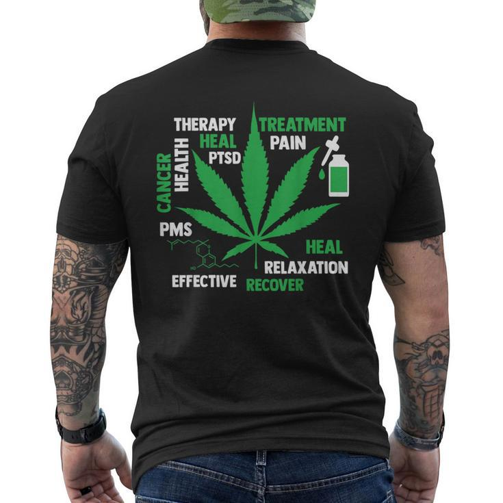 Cbd Oil Cannabinoid Hemp Heals Therapy Quote Fun Men's T-shirt Back Print