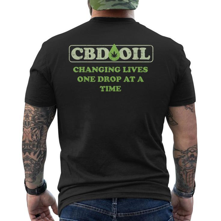Cbd Oil Changing Lives One Drop At A Time Hemp Slogan Men's T-shirt Back Print