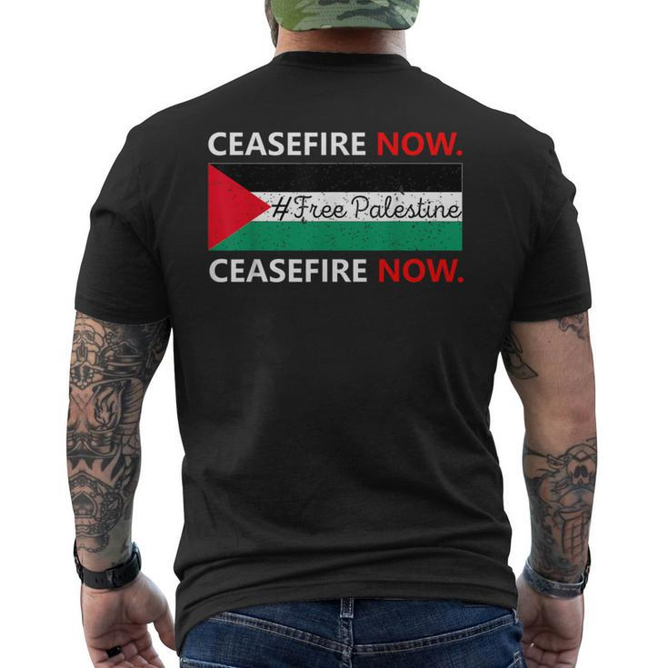 Ceasefire Now In Palestine Gaza Cease Fire Not In Our Name Men's T-shirt Back Print