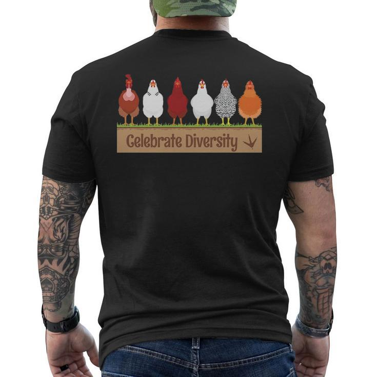 Celebrate Diversity Farm Pet Cute For Chicken Lovers Men's T-shirt Back Print