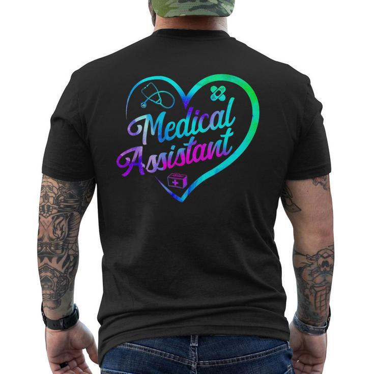Certified Medical Assistant Watercolor Heart Cma Men's T-shirt Back Print