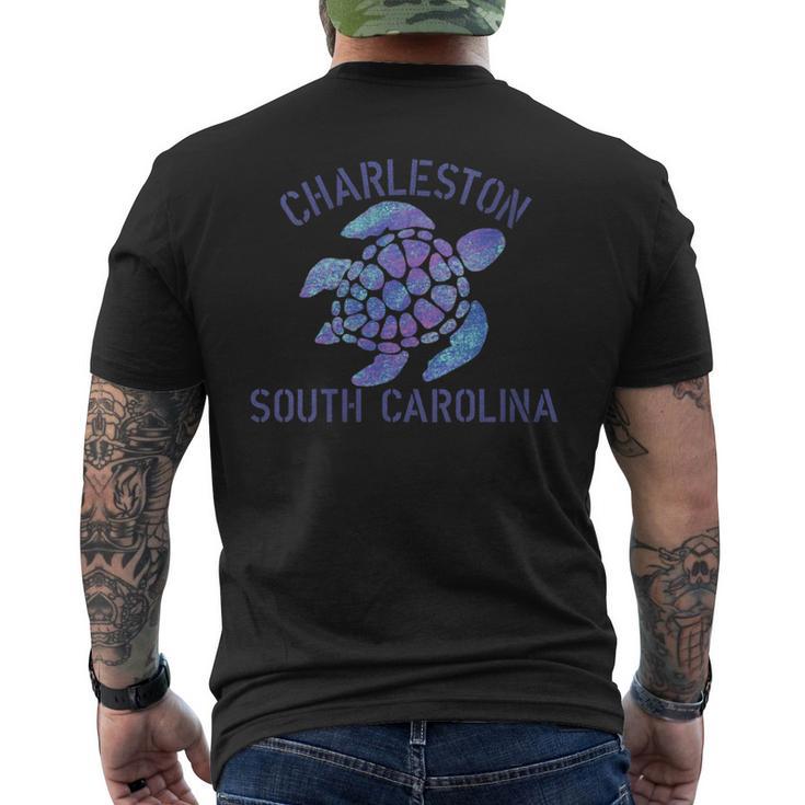 Charleston Sc Beach  Tribal Turtle Men's T-shirt Back Print