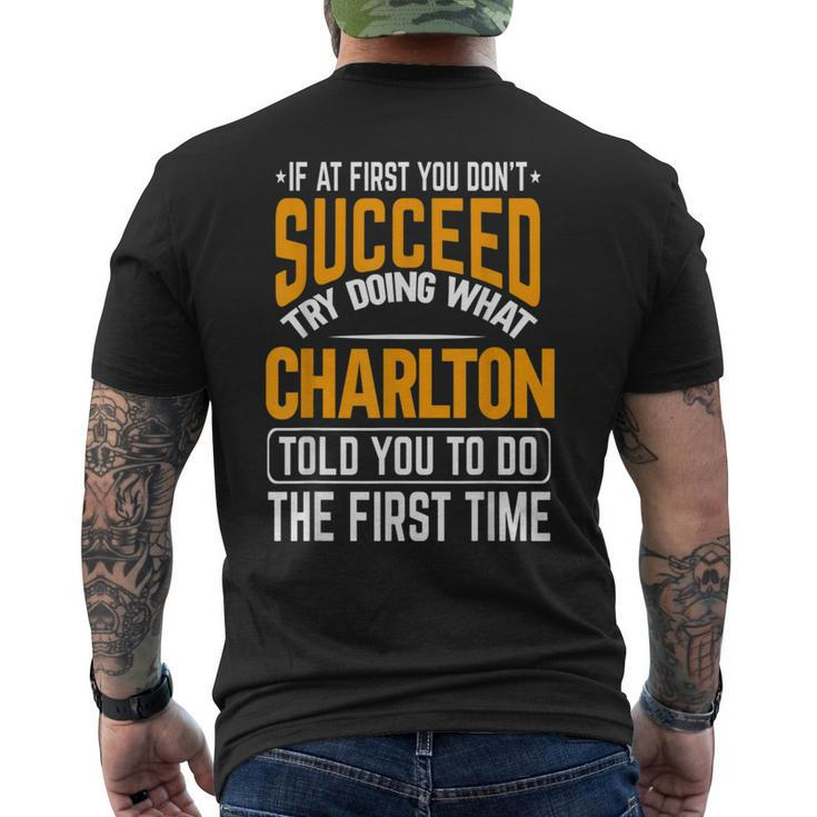 Charlton Personalized Name Joke Custom Men's T-shirt Back Print