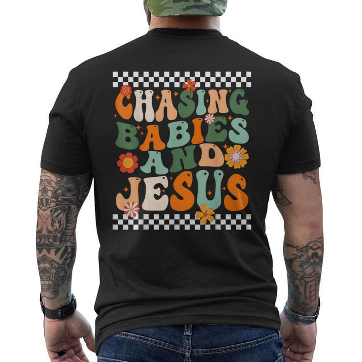 Chasing Babies And Jesus Men's T-shirt Back Print