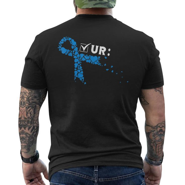 Check Your Colon Colonoscopies Colon Cancer Awareness Men's T-shirt Back Print