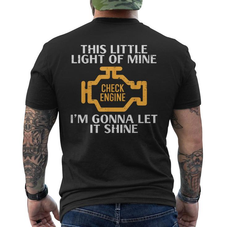 Check Engine Light Shine Car Auto Mechanic Garage Men Men's T-shirt Back Print