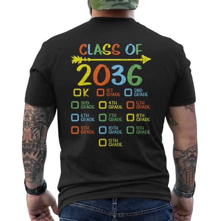 Checklist Handprint Class Of 2036 Grow With Me Boys Girls Men's T-shirt Back Print