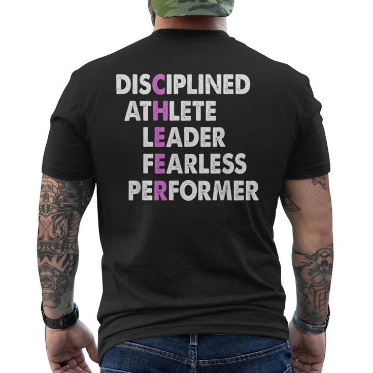 Cheer Coach Cheer Acronym Fearless Leader Men's T-shirt Back Print