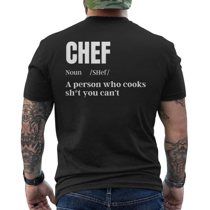 Chef Definition Chef & Cook Cooking Culinary Men's T-shirt Back Print