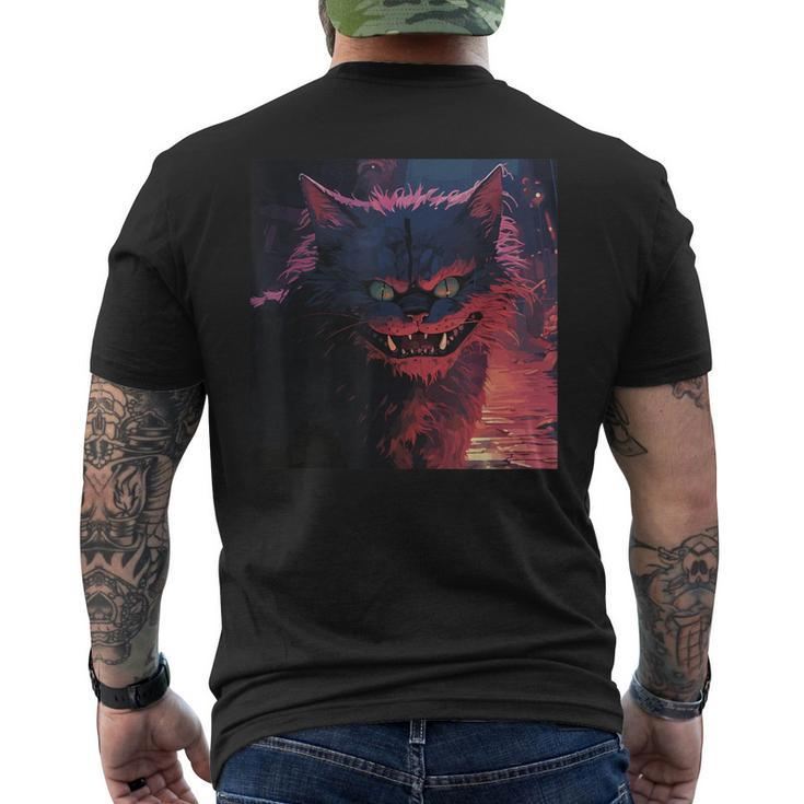 Cheshire Cat Illustration Men's T-shirt Back Print