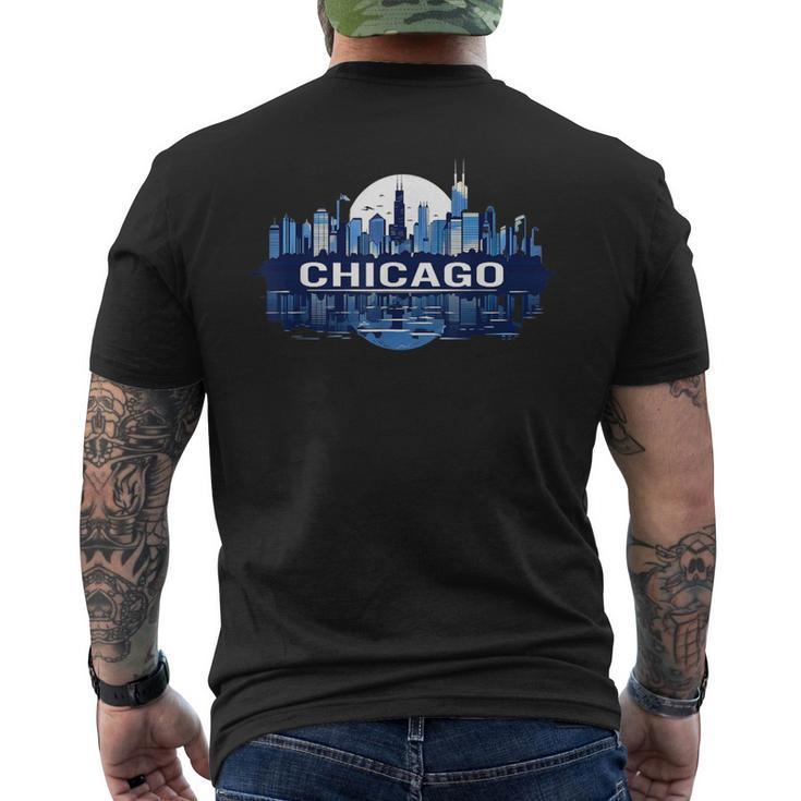 Chicago City Downtown Skyline Men's T-shirt Back Print