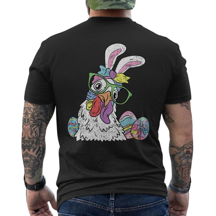 Chicken Egg Hunting Easter Bunny Ears Farm Animal Spring Men's T-shirt Back Print