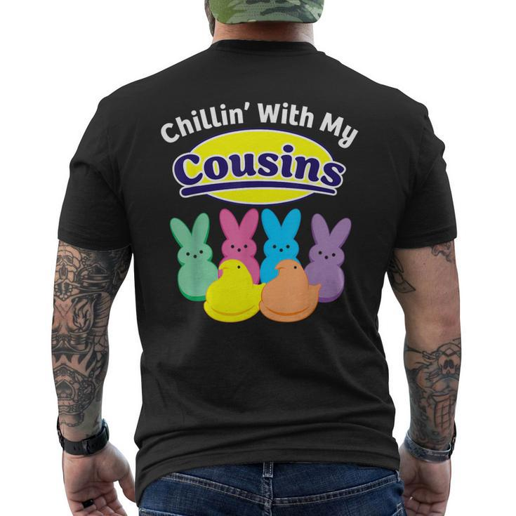 Chillin With My Cousins Colorful Bunnies Easter Girls Boys Men's T-shirt Back Print