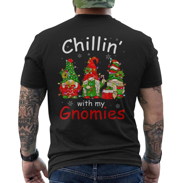 Chillin With My Gnomies Gnome Christmas Pamajas Family Mens Back Print T-shirt