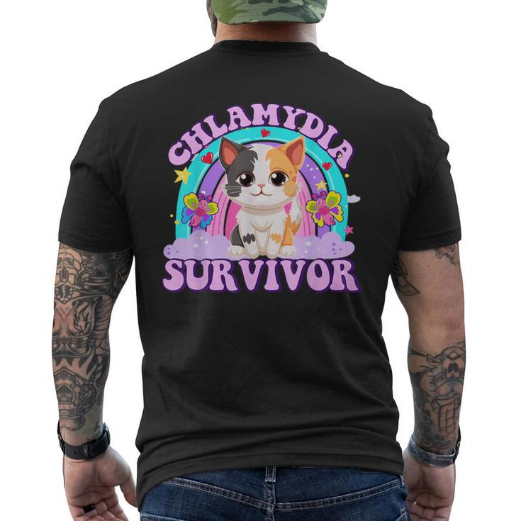 Chlamydia Survivor Cat Meme For Adult Humor Men's T-shirt Back Print