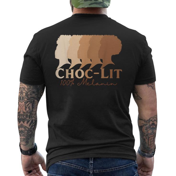 Choc-Lit 100 Melanin Black Pride History Bhm Ethnic Men's T-shirt Back Print