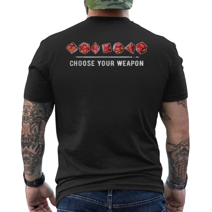 Choose Your Weapon Vintage Dice Rpg Men's T-shirt Back Print