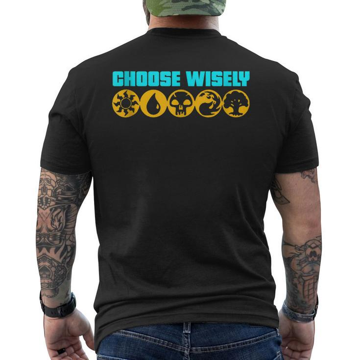 Choose Wisely Gamer Mana Symbols Gathering Magic Men's T-shirt Back Print