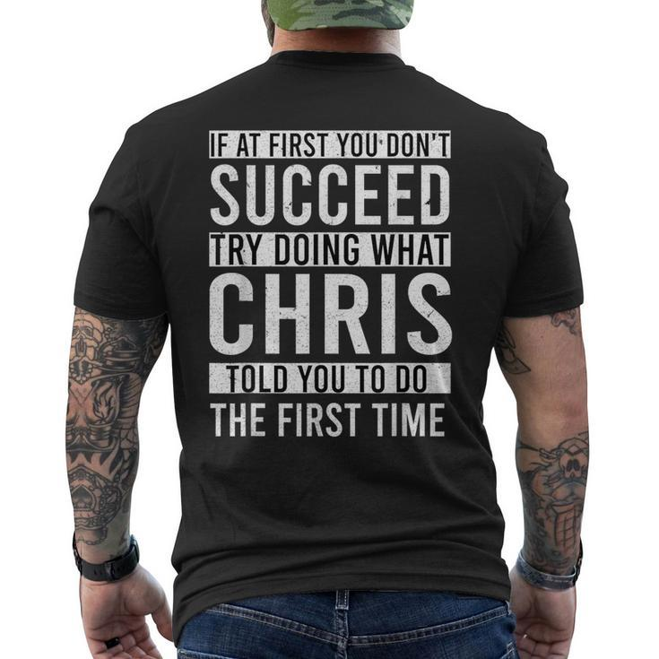 Chris Name Personalized Birthday Presents Joke Men's T-shirt Back Print