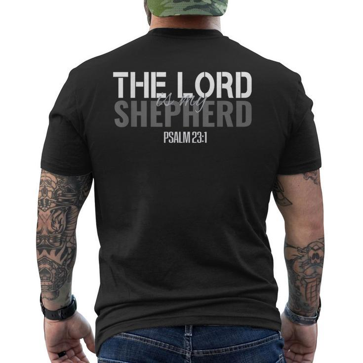 Christian Bible Verse The Lord Is My Shepherd Psalm 23 Men's T-shirt Back Print