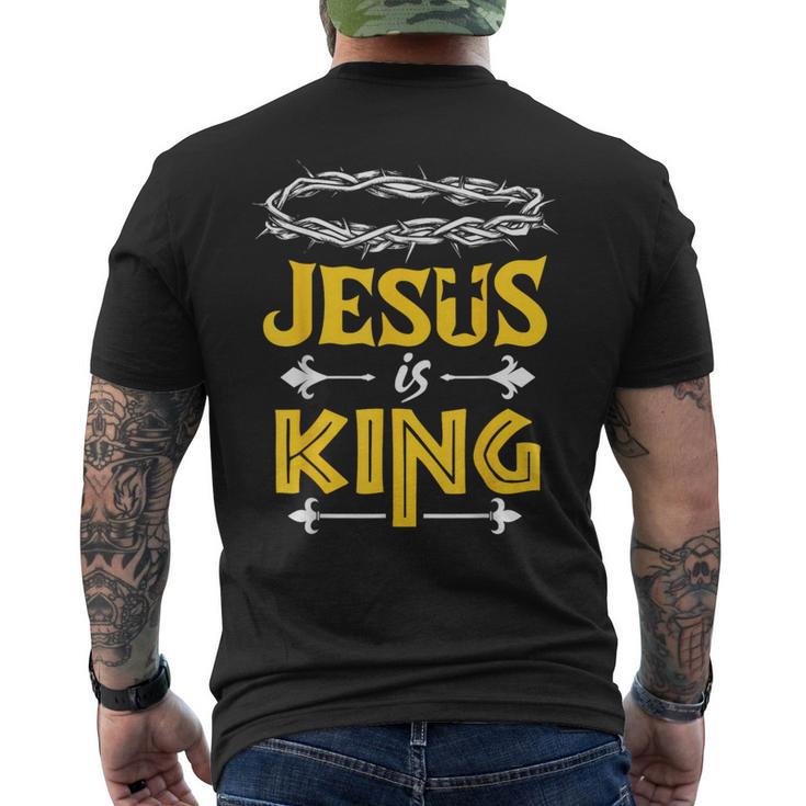 Christliches Kurzärmliges Herren-T-Kurzärmliges Herren-T-Shirt Jesus is King mit Dornenkrone Design, Glaubensbekenntnis Tee